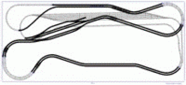 Roco H0 ohne Bettung Gleisplan 600 X 260  cm